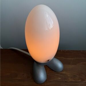 IKEA Vintage Fjorton 90s White Dino Egg Tabletop Lamp Light Working Condition